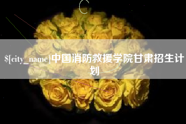 黄山中国消防救援学院甘肃招生计划