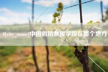 黄山中国消防救援学院在那个地方