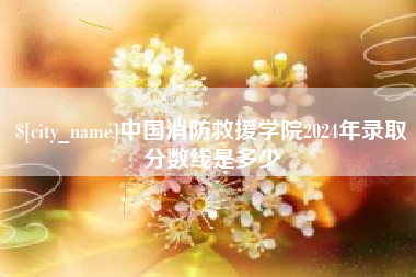 黄山中国消防救援学院2024年录取分数线是多少
