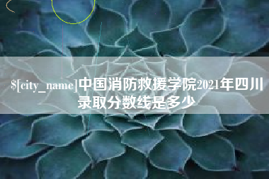 黄山中国消防救援学院2021年四川录取分数线是多少