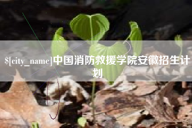 黄山中国消防救援学院安徽招生计划