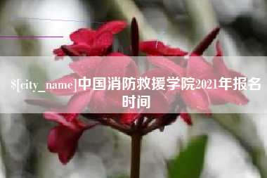 黄山中国消防救援学院2021年报名时间