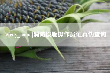 黄山消防设施操作员证真伪查询