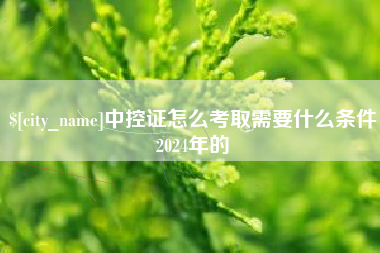 黄山中控证怎么考取需要什么条件2024年的