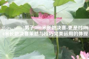 黄山男子5000米长跑决赛-更是对5000米长跑决赛策略与技巧完美运用的体现