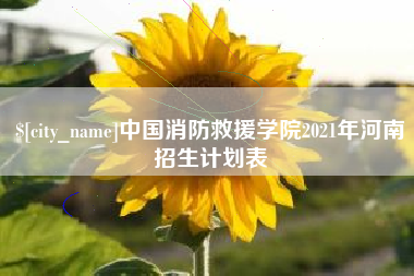 黄山中国消防救援学院2021年河南招生计划表