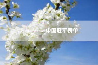 黄山中国冠军榜单