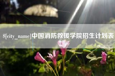 黄山中国消防救援学院招生计划表