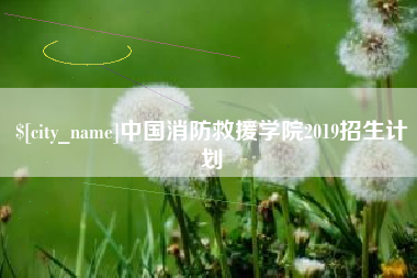 黄山中国消防救援学院2019招生计划