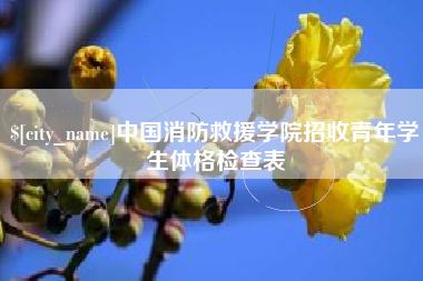黄山中国消防救援学院招收青年学生体格检查表